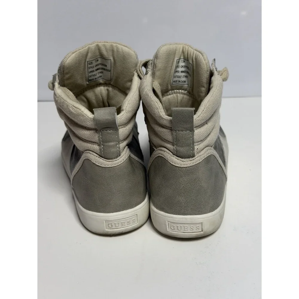VTG Guess High Top Sneakers Gray Quilted Style GM-JAMAL-C Mens Size 7.5 Y2K